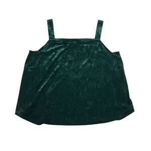 J. Jill Womens 2X Forest Green Crushed Velvet Square Neck Camisole Tank Top